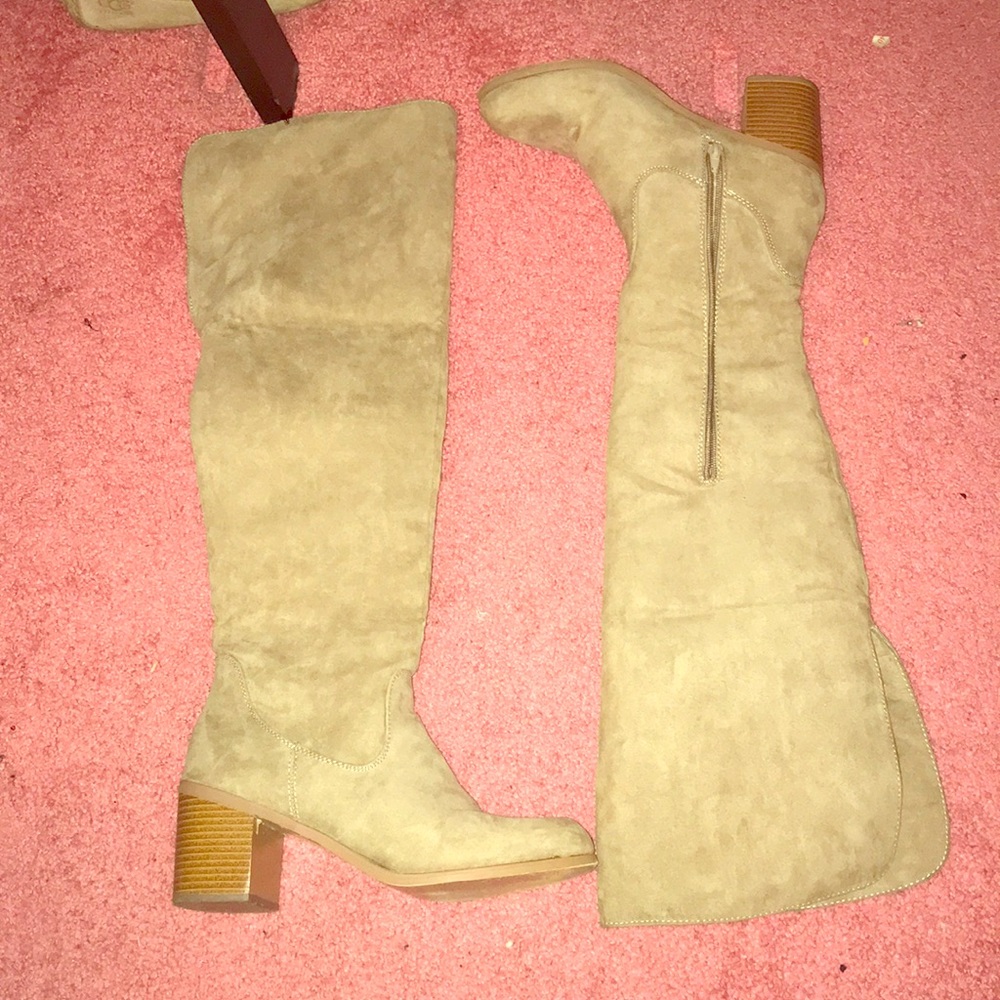 Nude over the knee boots